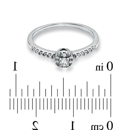 0.17 ct. Gesamtgewicht Diamant Freundschaftsring in 10K Weißgold