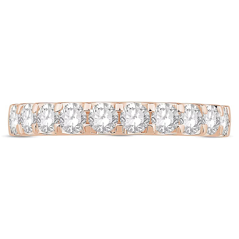 0.88 ct. Gesamtgewicht Diamant Memoire-Ring mit zehn Steinen in 10K Roségold