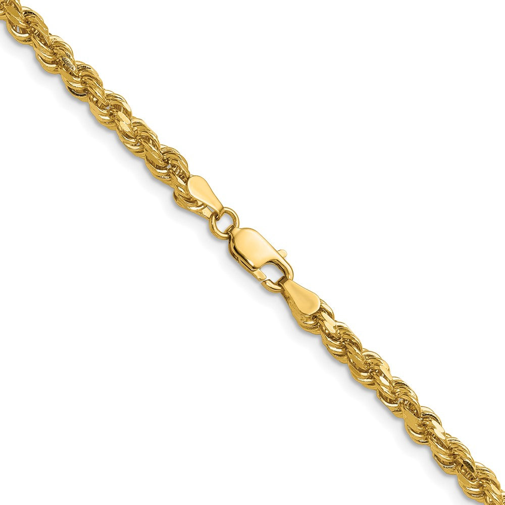 14K Gelbgold 4mm Diamantiert Kordel mit Karabinerverschluss Halskette