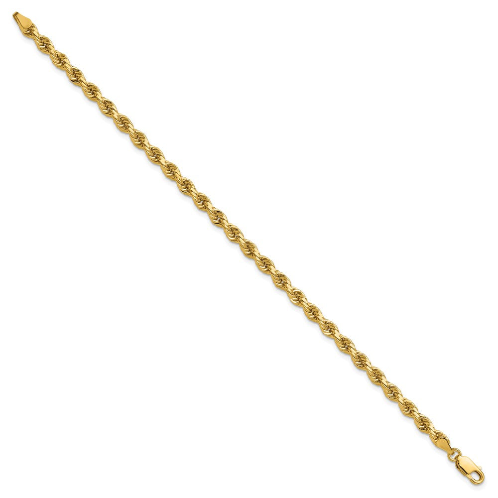 14K Gelbgold 4mm Diamantiert Kordel mit Karabinerverschluss Kette Fußkettchen