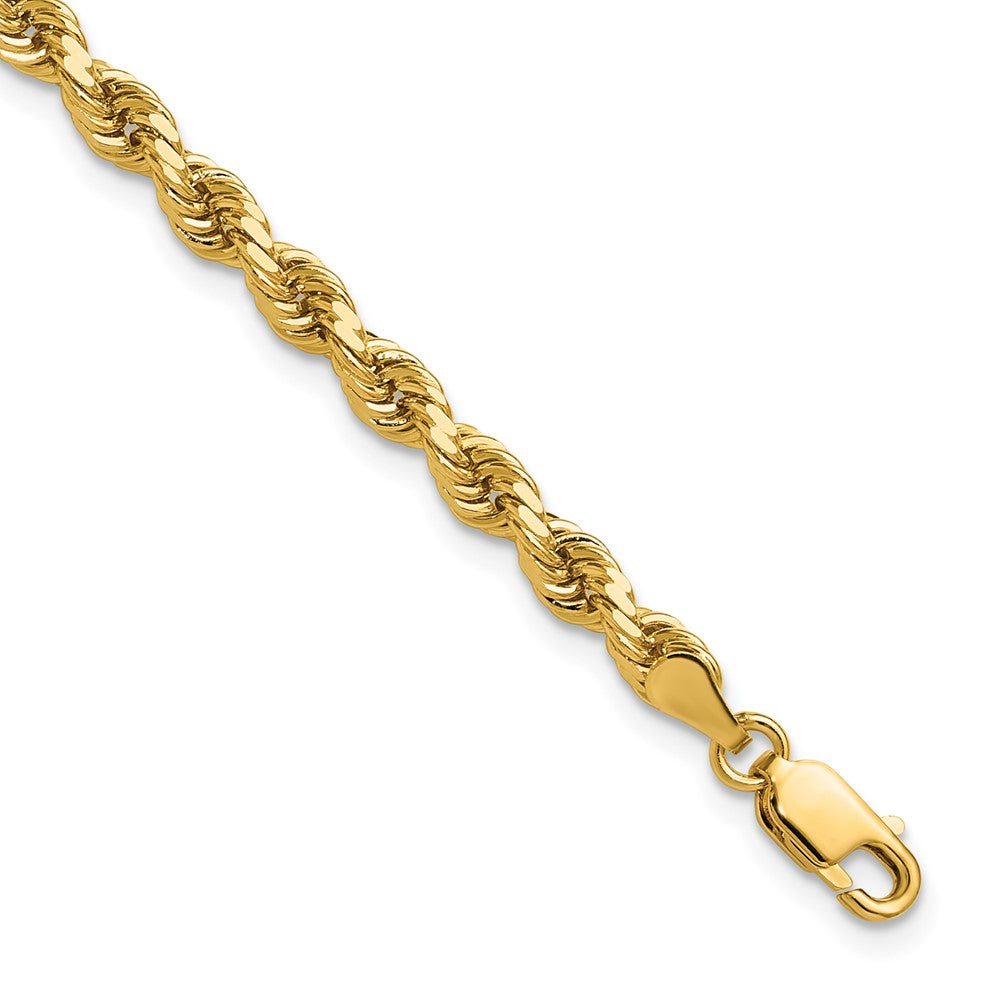 14K Gelbgold 4mm Diamantiert Kordel mit Karabinerverschluss Kette Fußkettchen