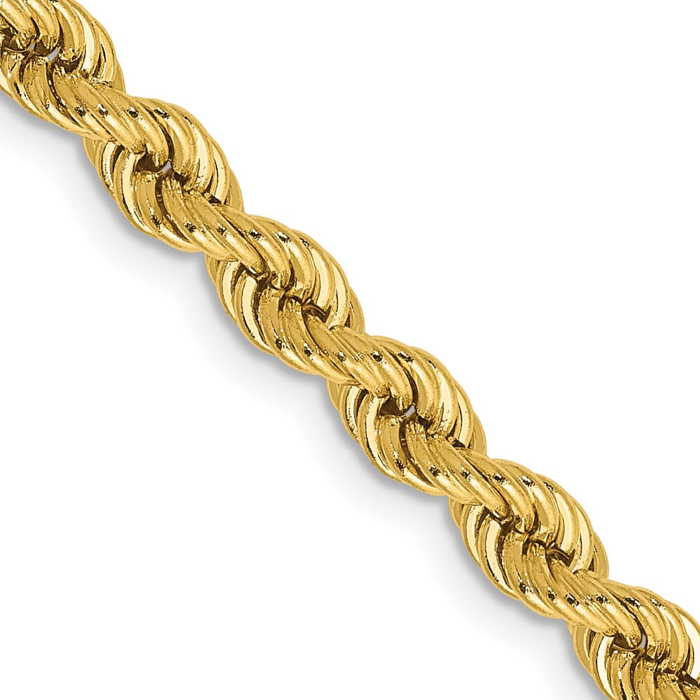 14K Gelbgold 4mm Normal Kordel mit Karabinerverschluss Halskette