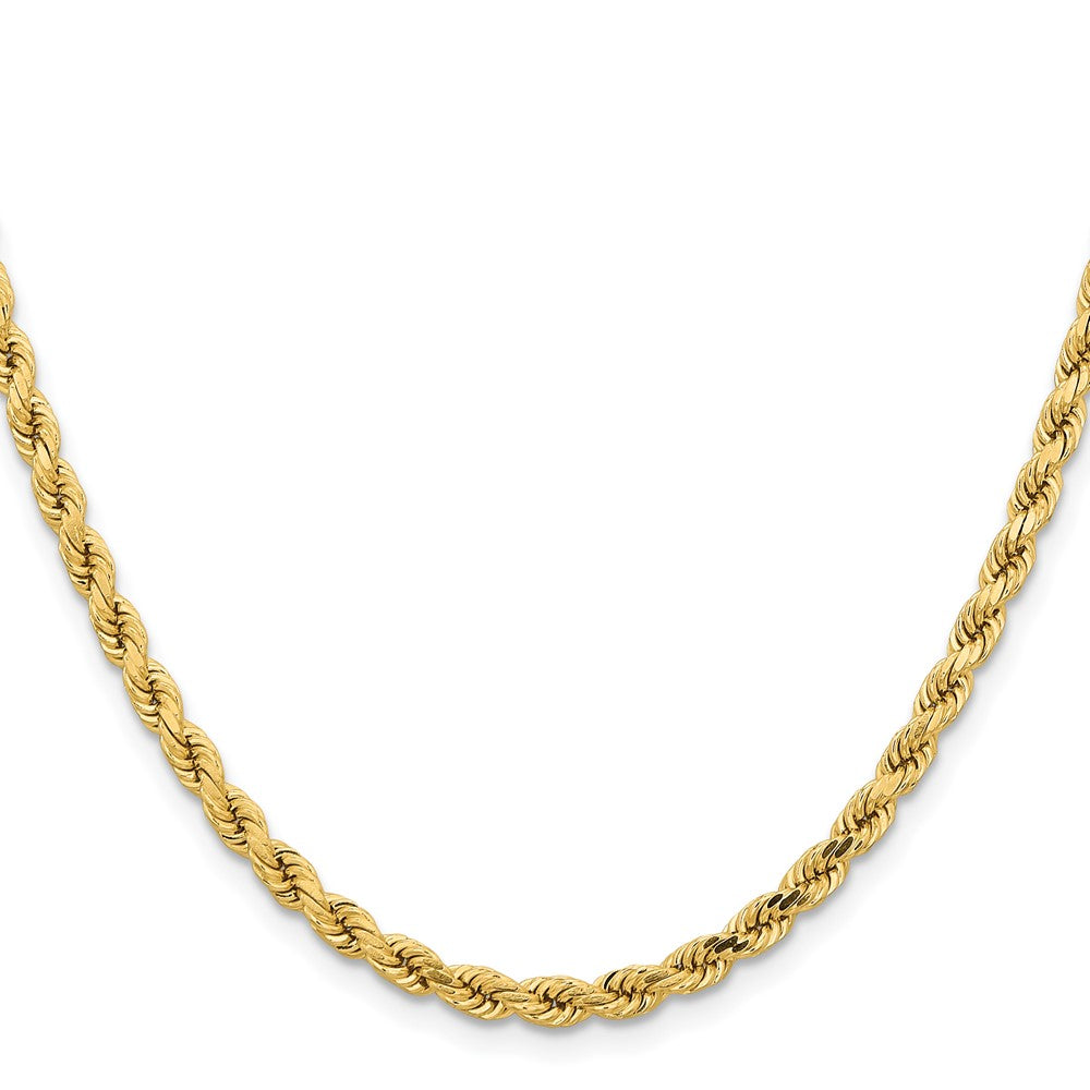 14K Gelbgold 4.25mm Diamantiert Kordel mit Karabinerverschluss Halskette