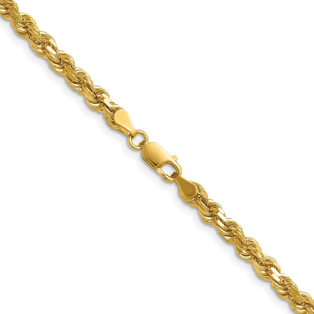 14K Gelbgold 4.25mm Diamantiert Kordel mit Karabinerverschluss Halskette