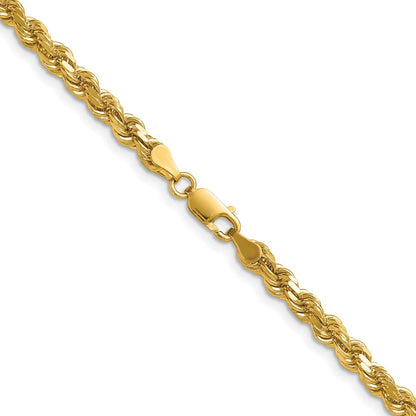 14K Gelbgold 4.25mm Diamantiert Kordel mit Karabinerverschluss Halskette