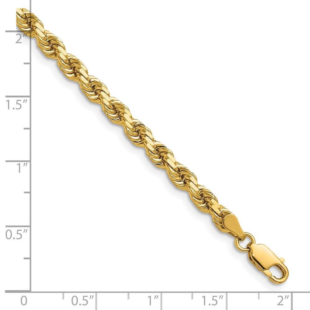 14K Gelbgold 4.25mm Diamantiert Kordel mit Karabinerverschluss Halskette