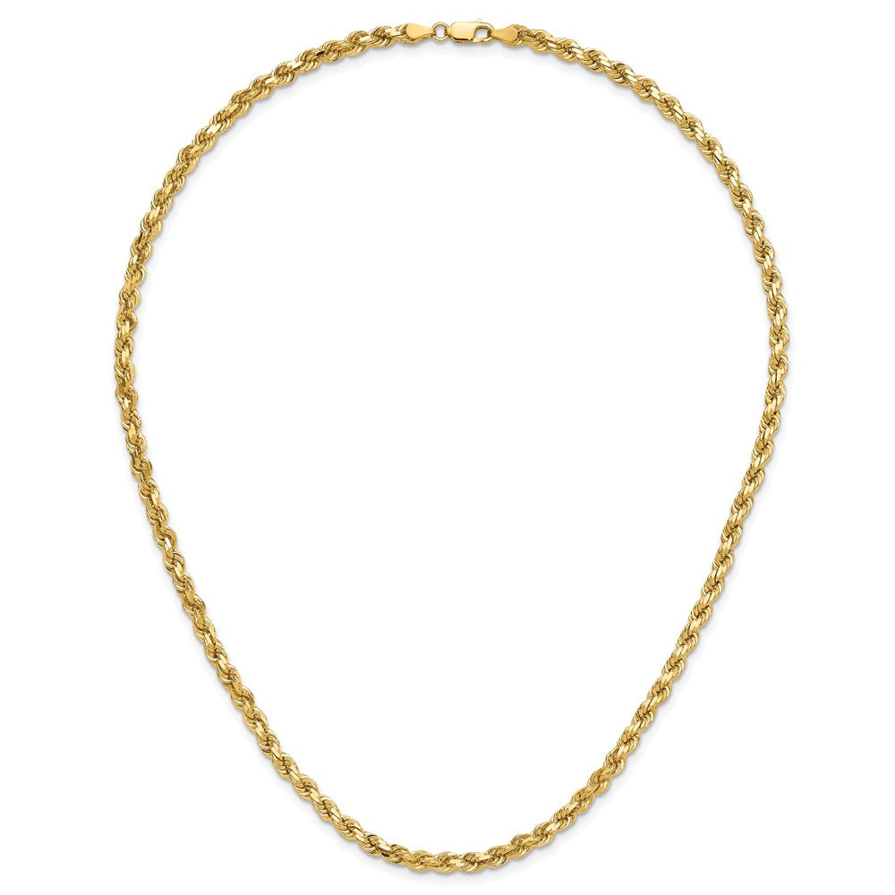 14K Gelbgold 4.25mm Diamantiert Kordel mit Karabinerverschluss Halskette