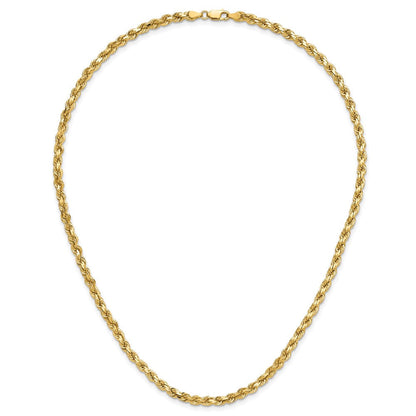 14K Gelbgold 4.25mm Diamantiert Kordel mit Karabinerverschluss Halskette