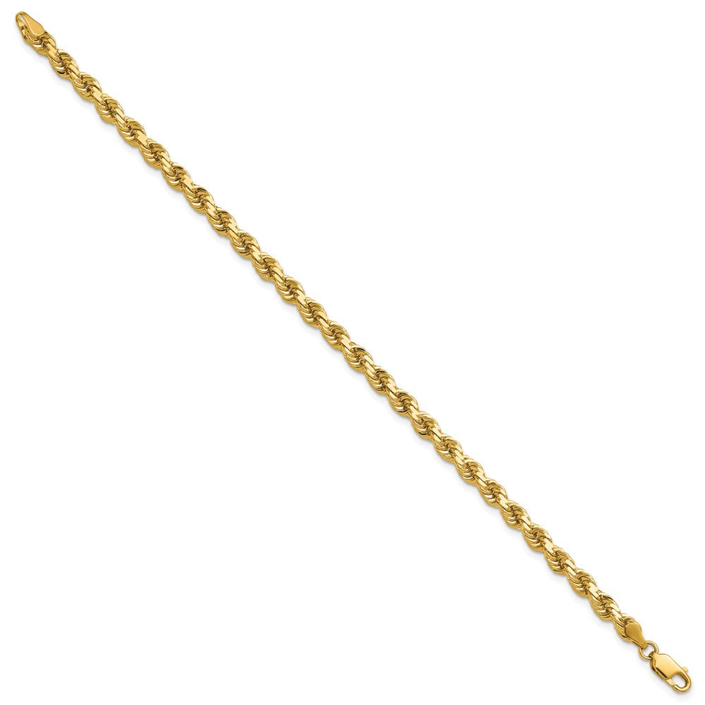 14K Gelbgold 4.25mm Diamantiert Kordel mit Karabinerverschluss Gliederarmband