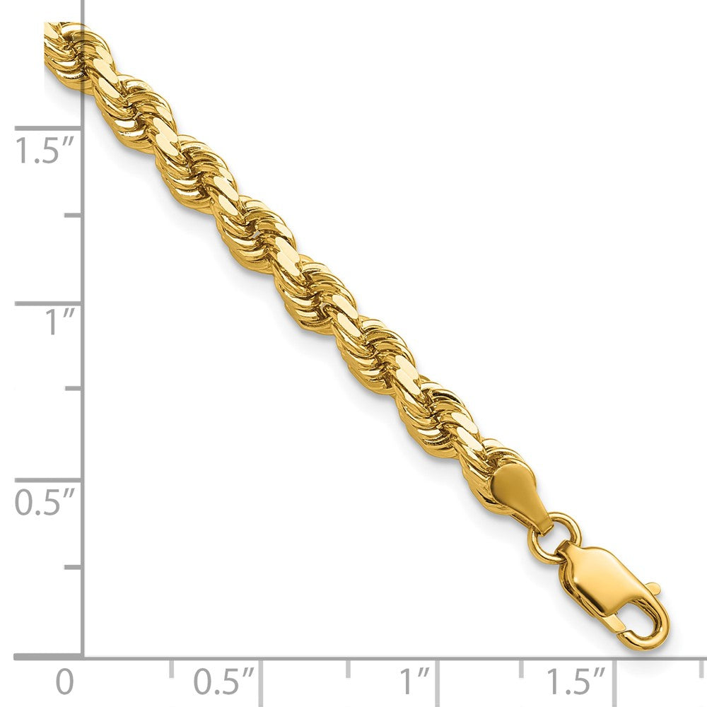 14K Gelbgold 4.25mm Diamantiert Kordel mit Karabinerverschluss Gliederarmband