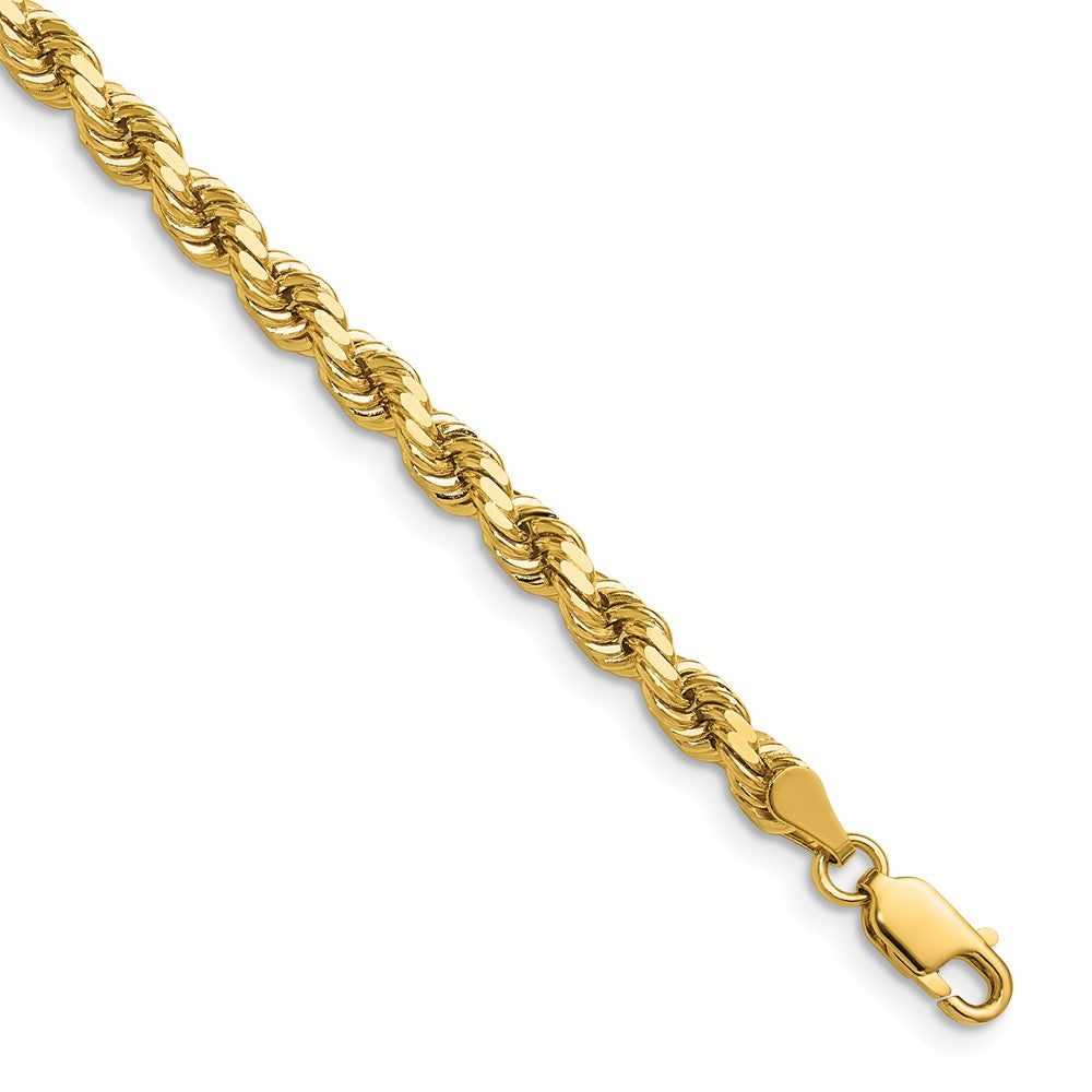 14K Gelbgold 4.25mm Diamantiert Kordel mit Karabinerverschluss Halskette