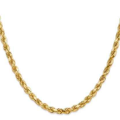 14K Gelbgold 4.5mm Diamantiert Kordel mit Karabinerverschluss Halskette