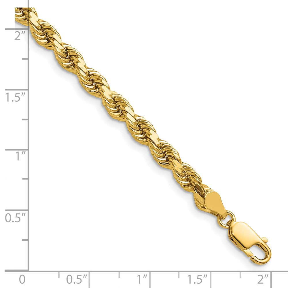 14K Gelbgold 4.5mm Diamantiert Kordel mit Karabinerverschluss Halskette