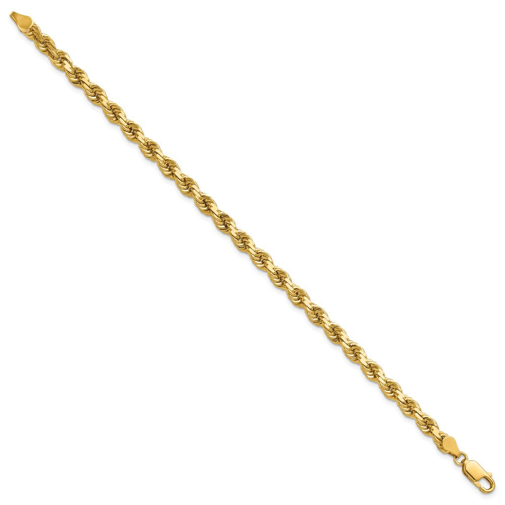 14K Gelbgold 4.5mm Diamantiert Kordel mit Karabinerverschluss Gliederarmband