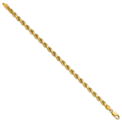 14K Gelbgold 4.5mm Diamantiert Kordel mit Karabinerverschluss Gliederarmband