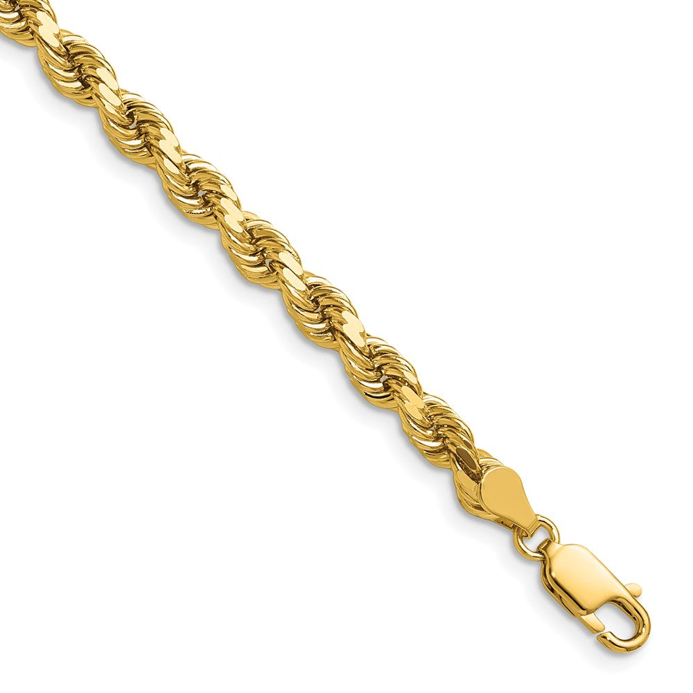 14K Gelbgold 4.5mm Diamantiert Kordel mit Karabinerverschluss Halskette