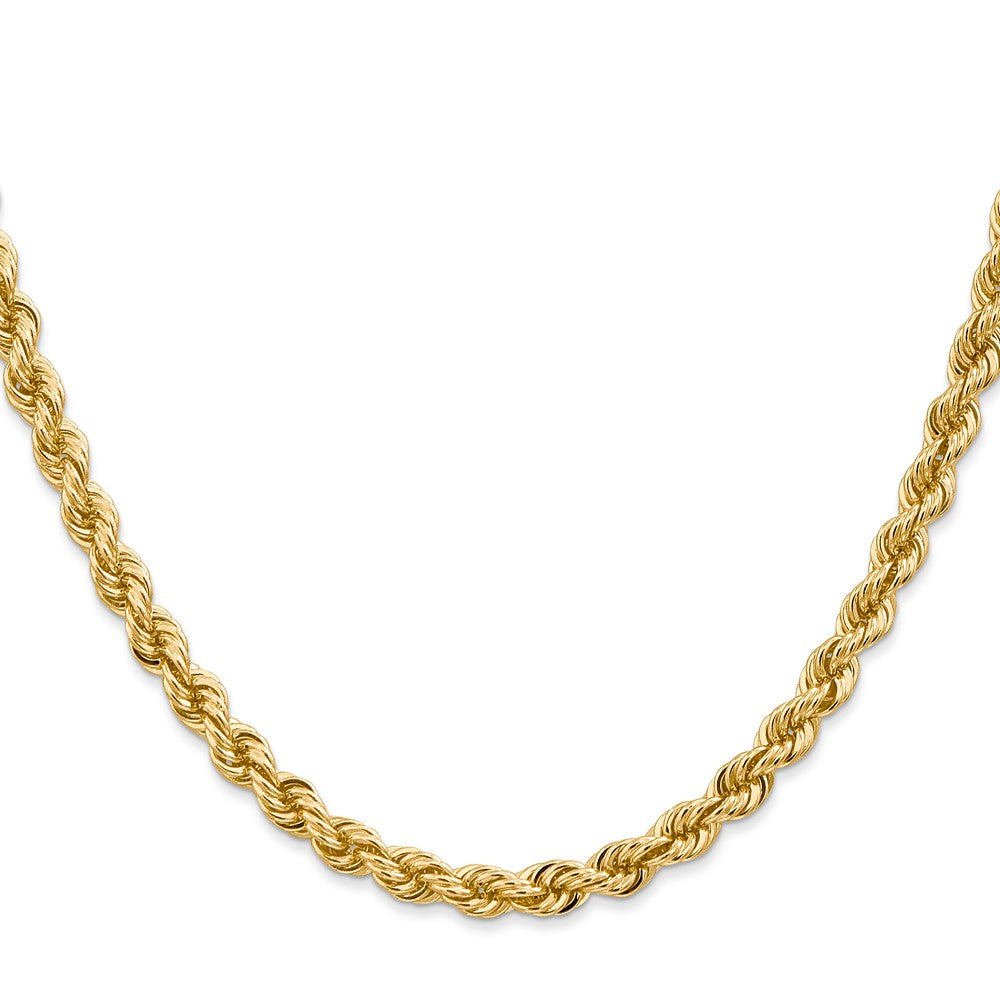 14K Gelbgold 5mm Normal Kordel mit Karabinerverschluss Halskette