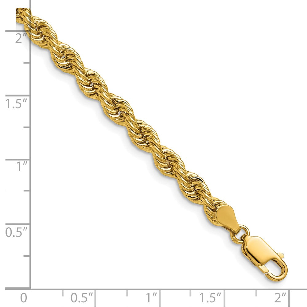 14K Gelbgold 5mm Normal Kordel mit Karabinerverschluss Halskette