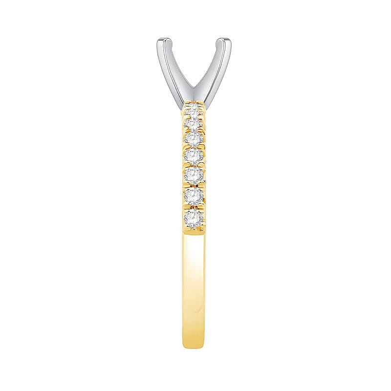 0.33 ct. Gesamtgewicht Diamant Solitär Fassung in 14K Gelbgold