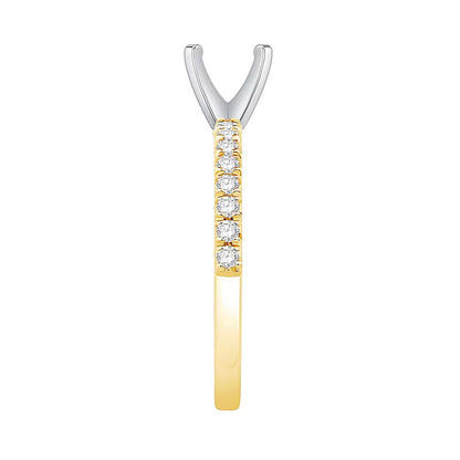 0.33 ct. Gesamtgewicht Diamant Solitär Fassung in 14K Gelbgold