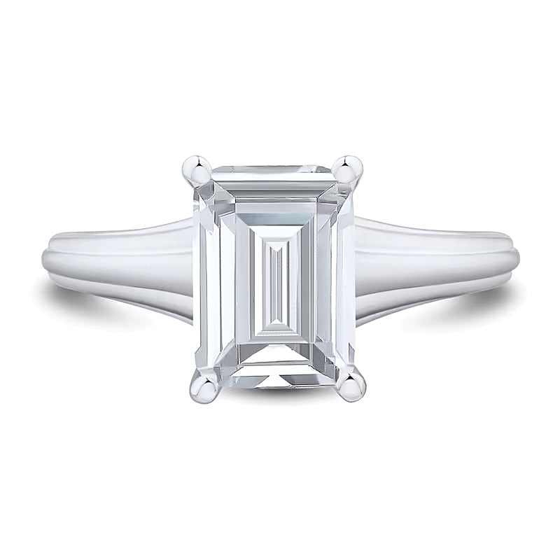 2,5 CT. Solitär-Verlobungsring mit Labordiamant im Smaragdschliff in 14K Weißgold (F/VS2)