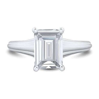 2,5 CT. Solitär-Verlobungsring mit Labordiamant im Smaragdschliff in 14K Weißgold (F/VS2)