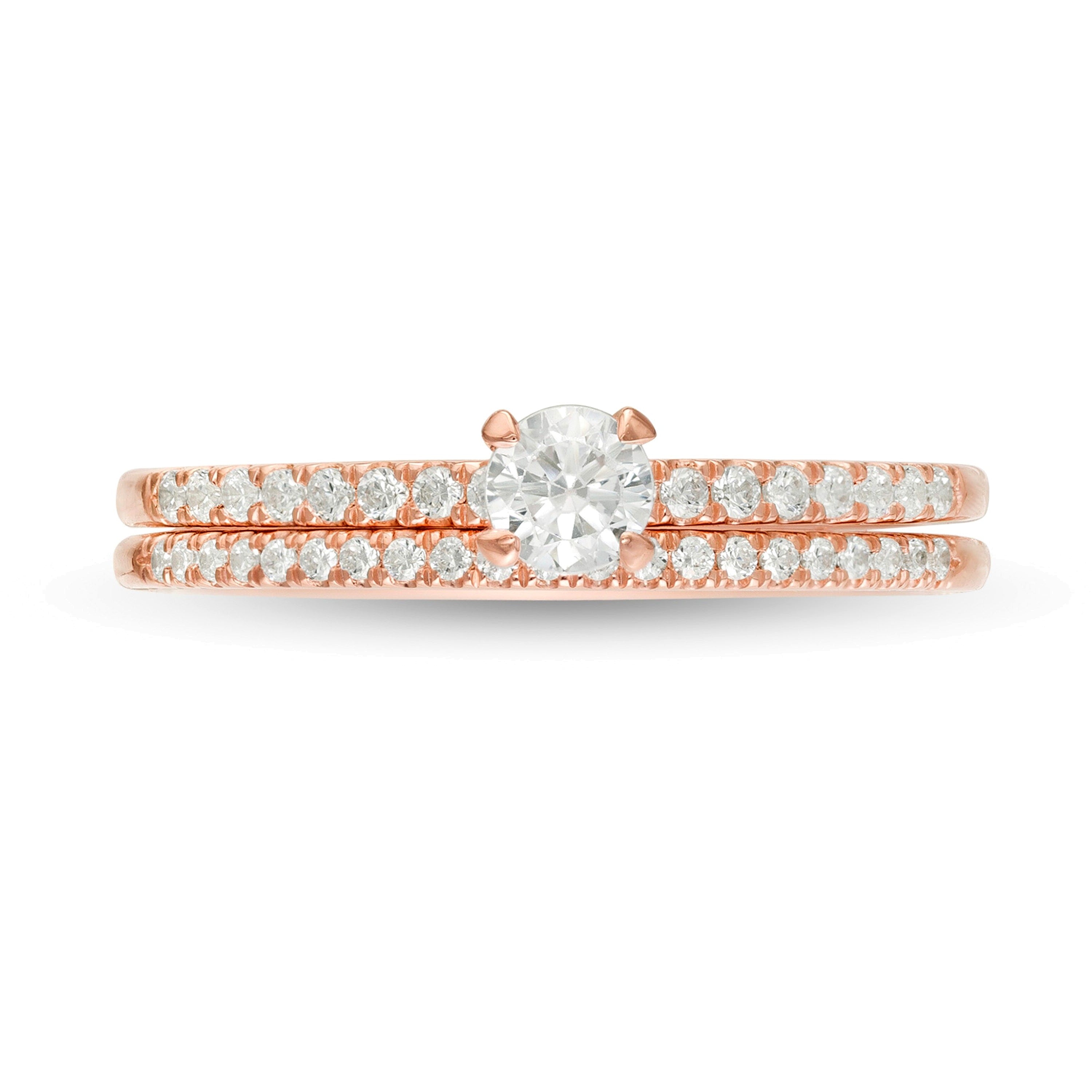 0.5 ct. Gesamtgewicht Diamant Brautset in 10K Roségold