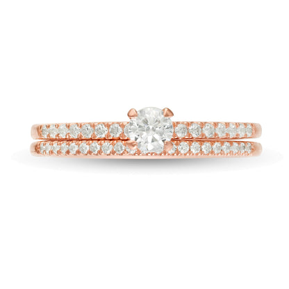 0.5 ct. Gesamtgewicht Diamant Brautset in 10K Roségold