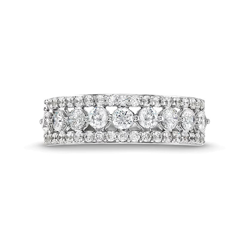 Ring mit Diamanten 1.0 ct. Gesamtgewicht in 10K Weißgold