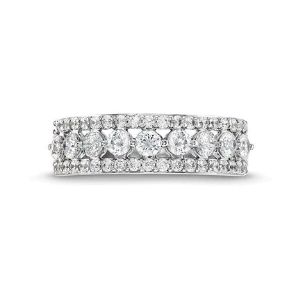 Ring mit Diamanten 1.0 ct. Gesamtgewicht in 10K Weißgold