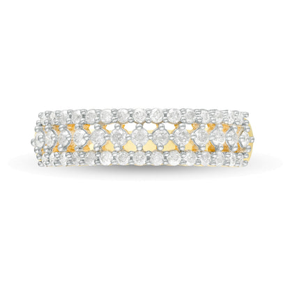 0.5 ct. Gesamtgewicht Diamant Ring mehrreihig in 10K Gelbgold