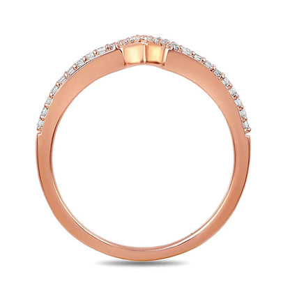 Braut-Set mit tropfenförmigem Rubin und 0,33 ct. Gesamtgewicht Diamanten in 10K Roségold