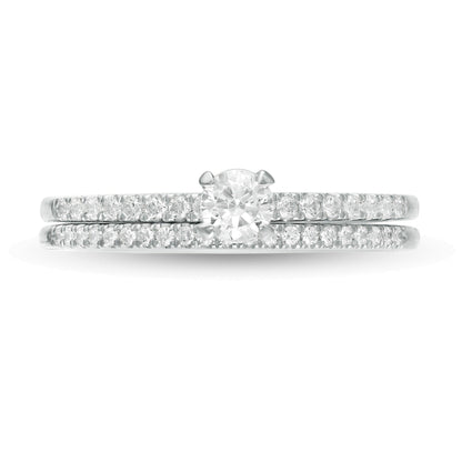 Brautset mit Diamanten 0,5 ct. Gesamtgewicht in 10K Weißgold