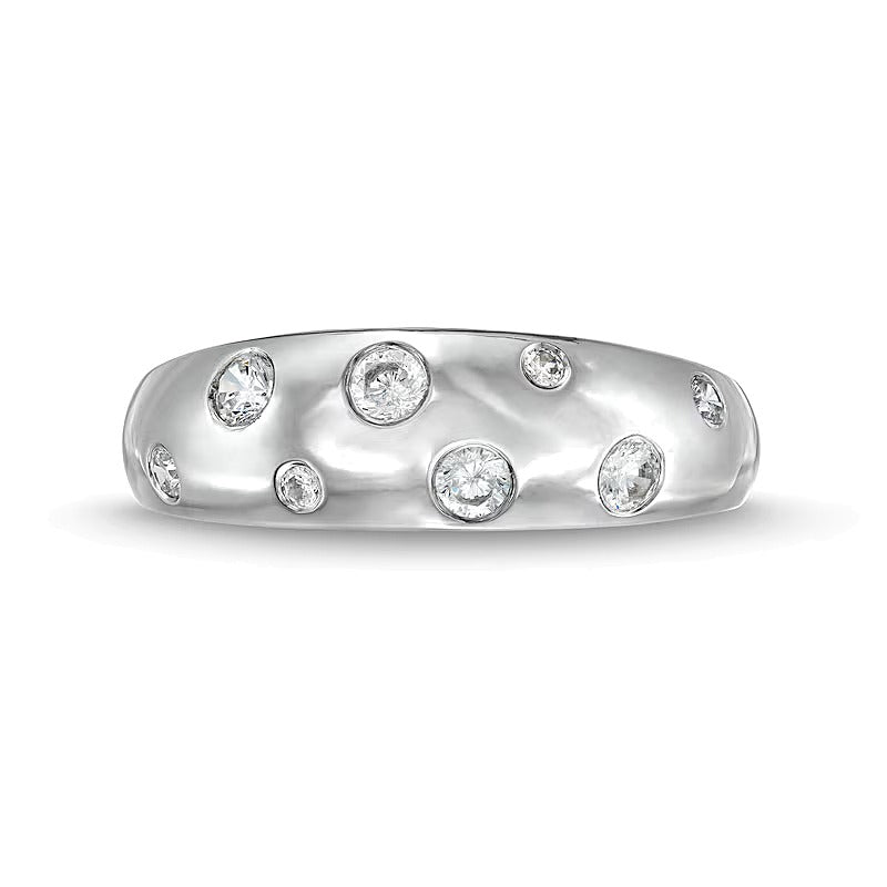 0.25 ct. Gesamtgewicht Diamant-Ring mit Blasen-Design in 10K Weißgold