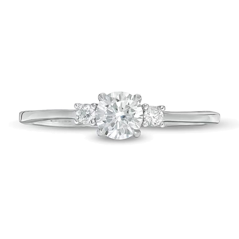 0,5 ct. Gesamtgewicht Diamant Dreistein-Verlobungsring in 14K Weißgold