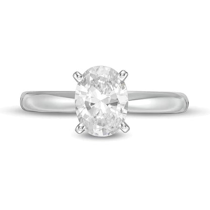 1.5 CT. Solitär-Verlobungsring mit ovalem Labordiamant in 14K Weißgold (F/VS2)