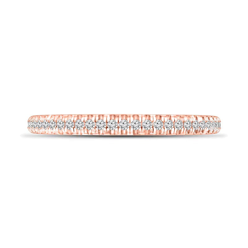 Memoire-Ring mit Diamanten 0.17 ct. Gesamtgewicht in 10K Roségold