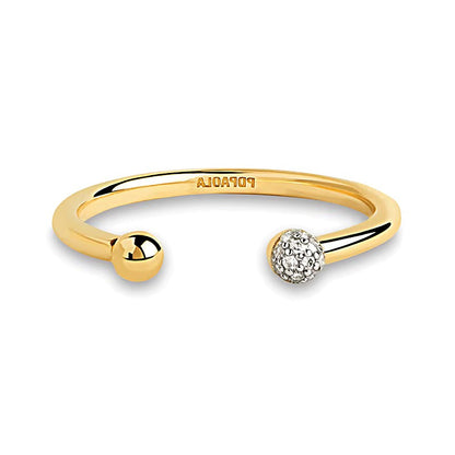 0,05 ct. Gesamtgewicht Labordiamant Ring offen in 18K Gelbgold
