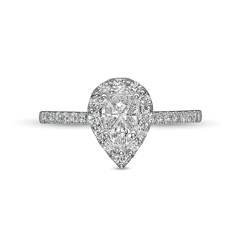Verlobungsring mit mehreren Diamanten 0,75 ct. Gesamtgewicht in 10K Weißgold