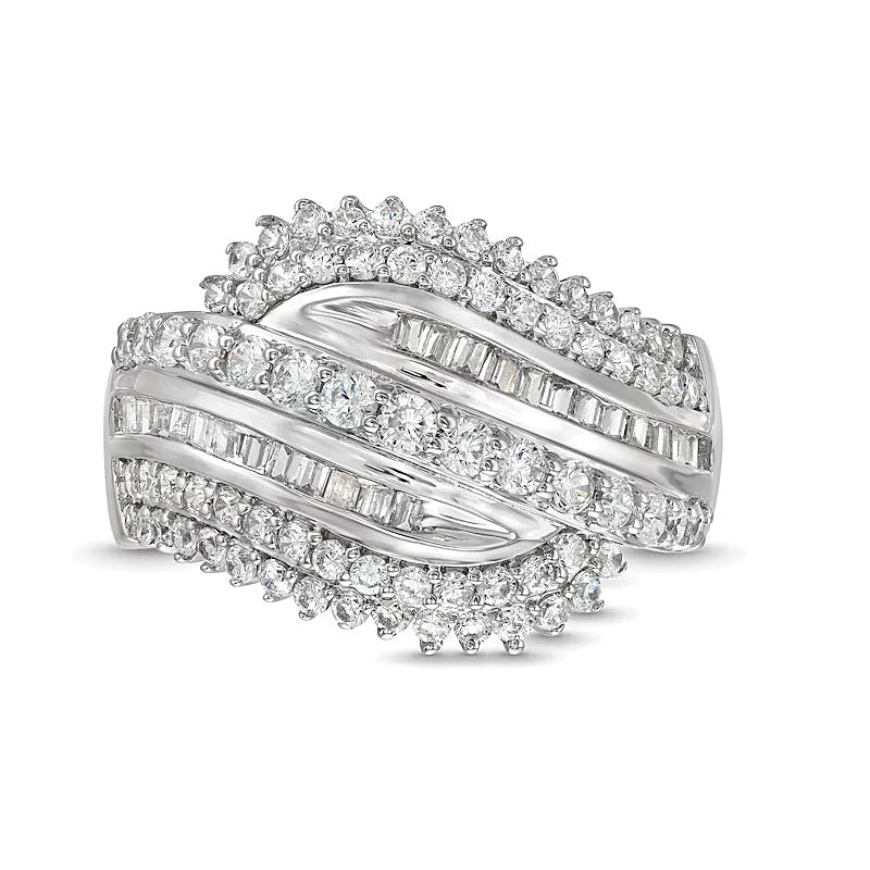 Ring mit Diamanten 1.0 ct. Gesamtgewicht in 10K Weißgold