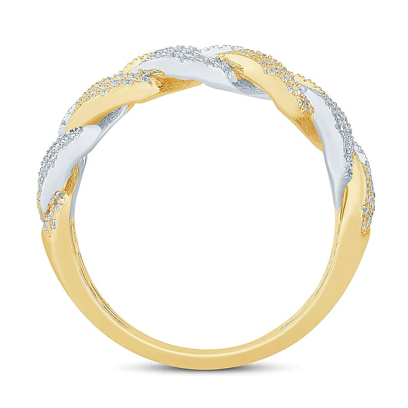 0.75 ct. Gesamtgewicht Diamant Panzerketten-Ring in 10K Gold Two-Tone