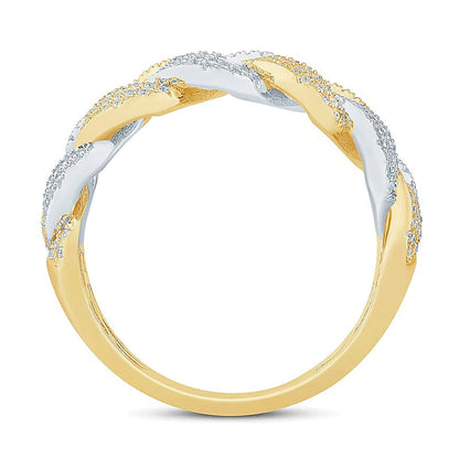 0.75 ct. Gesamtgewicht Diamant Panzerketten-Ring in 10K Gold Two-Tone