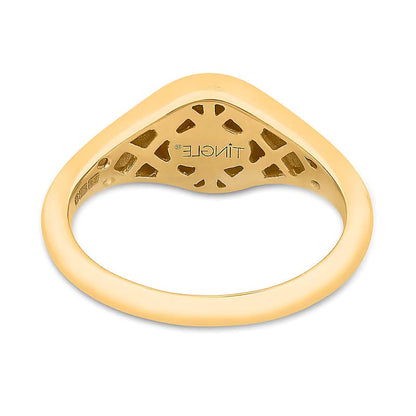 Diamant-Solitär Signet-Ring North Star in 10K Gelbgold