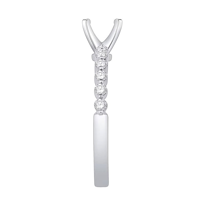 0,33 ct. Gesamtgewicht Diamant Vintage-inspirierter Solitär Semi-Fassung in 14K Weißgold