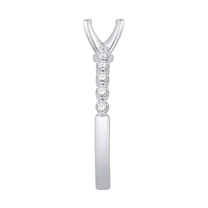 0,33 ct. Gesamtgewicht Diamant Vintage-inspirierter Solitär Semi-Fassung in 14K Weißgold