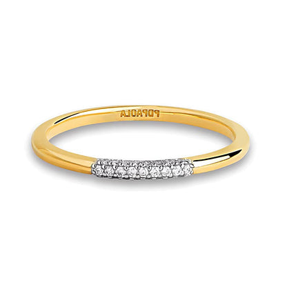 PDPAOLA™ bei Zales 0,1 ct. Gesamtgewicht Labordiamant schmaler Ring in 18K Gelbgold