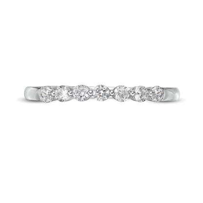 0,25 ct. Gesamtgewicht Diamant Memoire-Ring mit sieben Steinen in 10K Weißgold