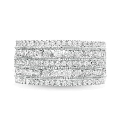 2.0 ct. Gesamtgewicht Diamant mehrreihiger Verlobungsring im Vintage-Stil in 10K Weißgold