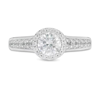 1.0 CT. Gesamtgewicht Diamant-Halo-Verlobungsring in 14K Weißgold