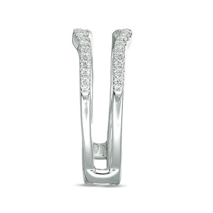0.25 ct. Gesamtgewicht Diamant Solitär-Enhancer mit Kontur in 14K Weißgold